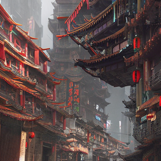 AI绘画关键词分享，中国古代城市题材概念艺术怎么做？